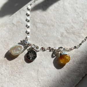 
            
                Load image into Gallery viewer, Citrine Charm Necklace | Success (Silver)
            
        