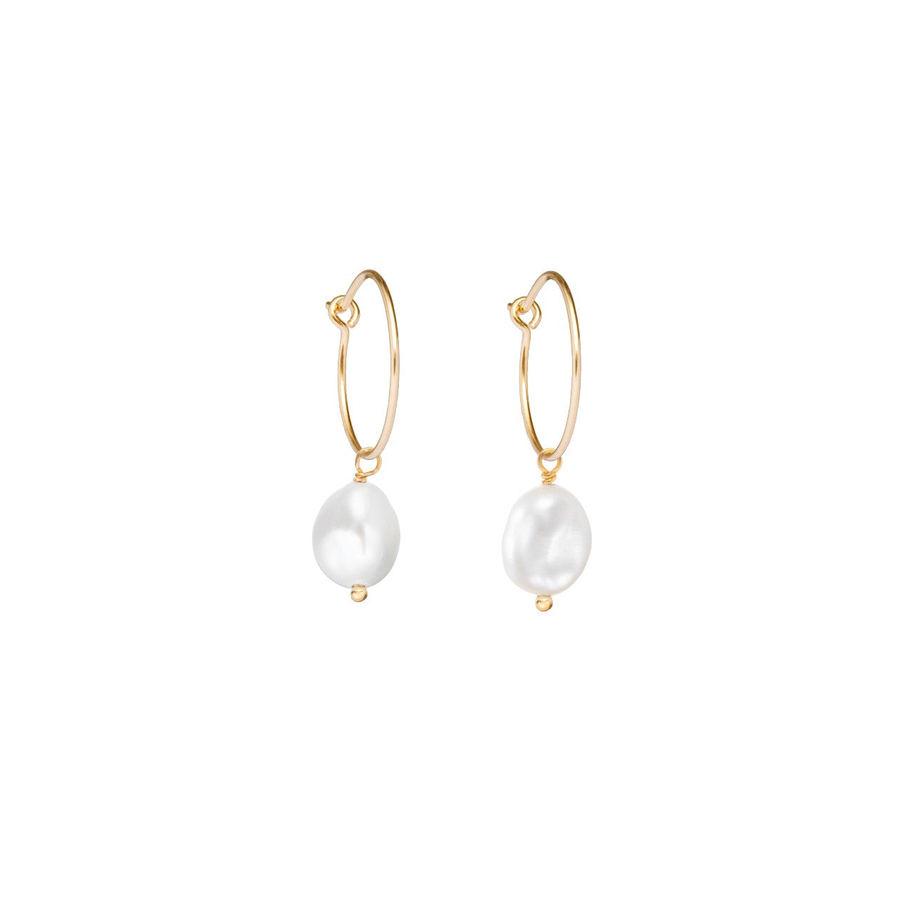 Pearl Mini Hoop Earrings, Gold | Decadorn