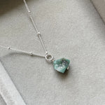 May Birthstone | Emerald Threaded Satellite Chain Necklace (Silver)