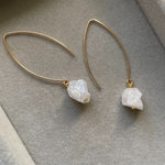 Moonstone Threaded Dropper Earrings | Intution (Gold)