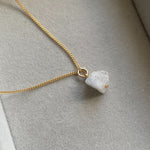 June Birthstone | Moonstone Threaded Necklace (Gold)