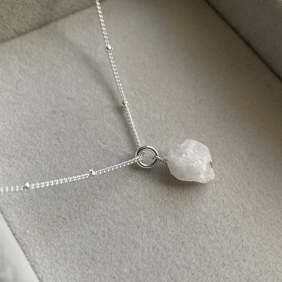 June Birthstone | Moonstone Threaded Satellite Chain Necklace (Gold | Silver)