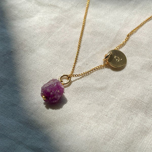
            
                Load image into Gallery viewer, July Birthstone | Ruby Threaded Necklace (Gold)
            
        