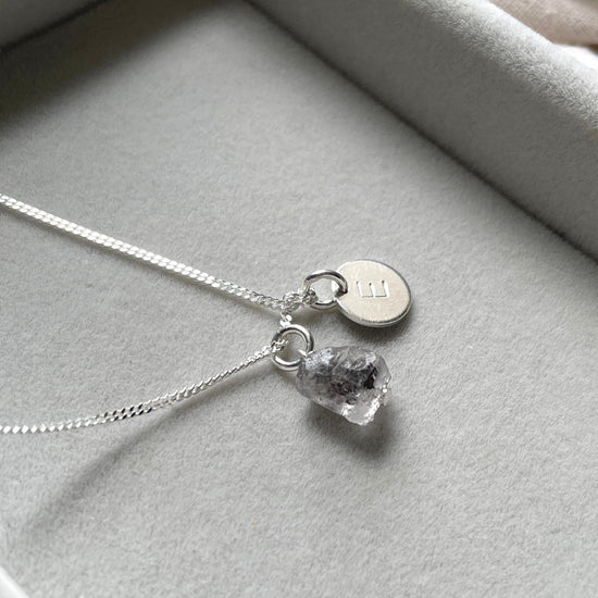 Herkimer Diamond Threaded Necklace | Strength (Sterling Silver)