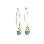 Tiny Tumbled Gemstone Dropper Earrings - Amazonite (Confidence) - Decadorn