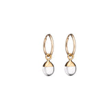 Quartz Tiny Tumbled Hoop Earrings | Healing (Gold) ) | Decadorn