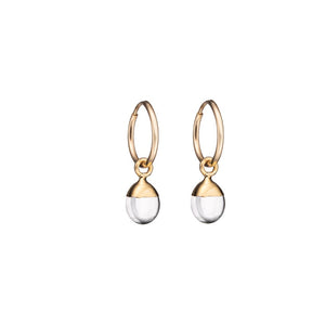 Quartz Tiny Tumbled Hoop Earrings | Healing (Gold) ) | Decadorn