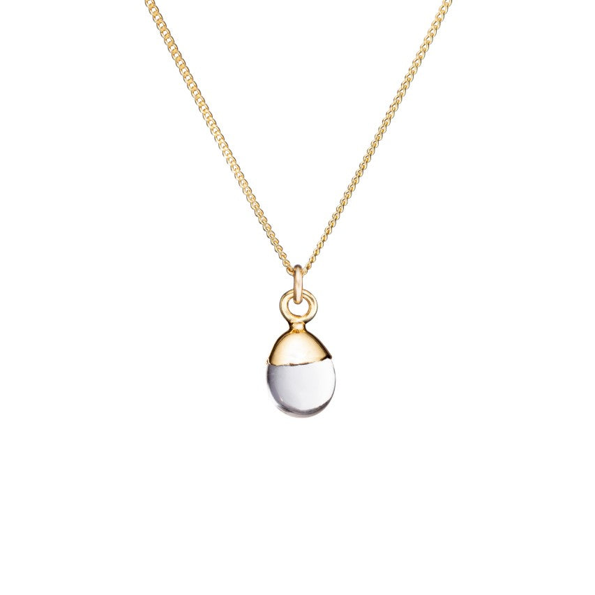 Quartz Tiny Tumbled Necklace | Healing (Gold Plated)