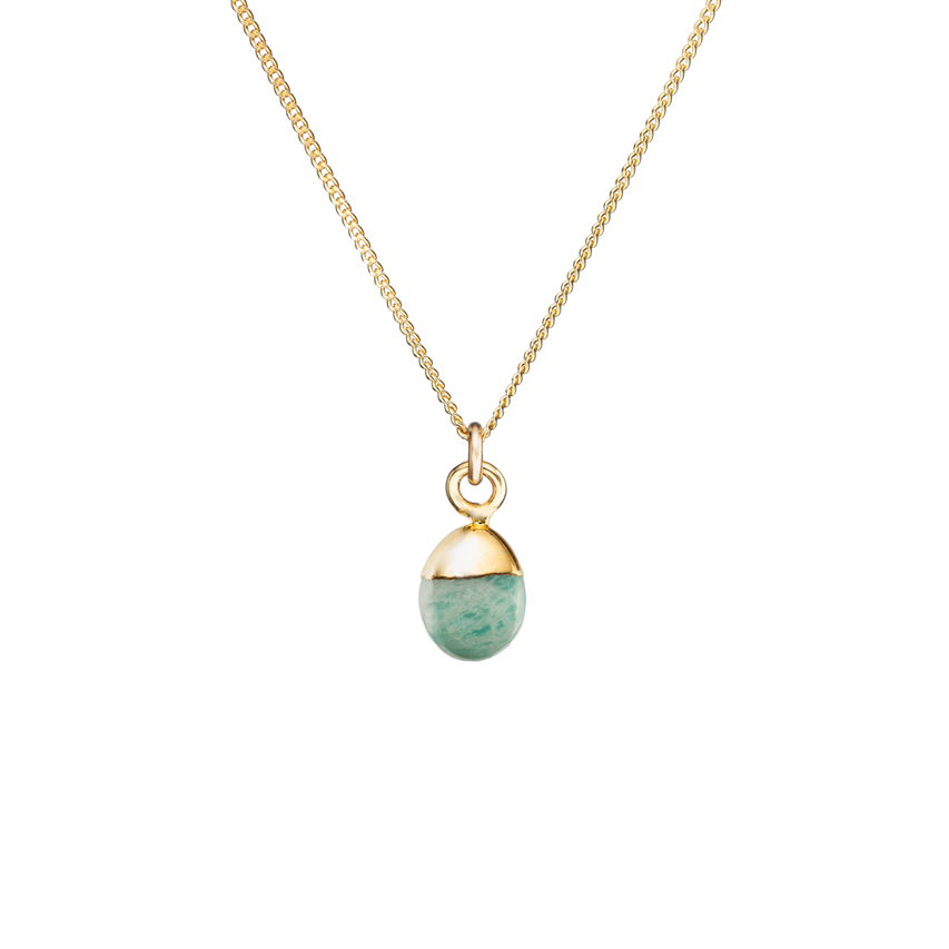 Tiny Tumbled Gemstone Necklace - Amazonite (Confidence) - Decadorn