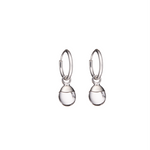 Quartz Tiny Tumbled Hoop Earrings | Healing (Silver) ) | Decadorn