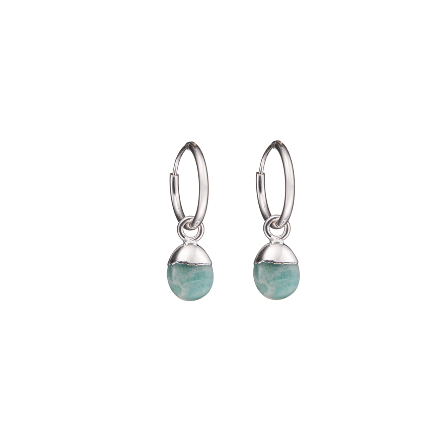 Amazonite Tiny Tumbled Hoop Earrings Confidence