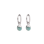 Tiny Tumbled Gemstone Hoop Earrings - Silver - Amazonite (Confidence) - Decadorn