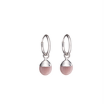 Pink Opal Tiny Tumbled Hoop Earrings |Love & Hope (Silver)