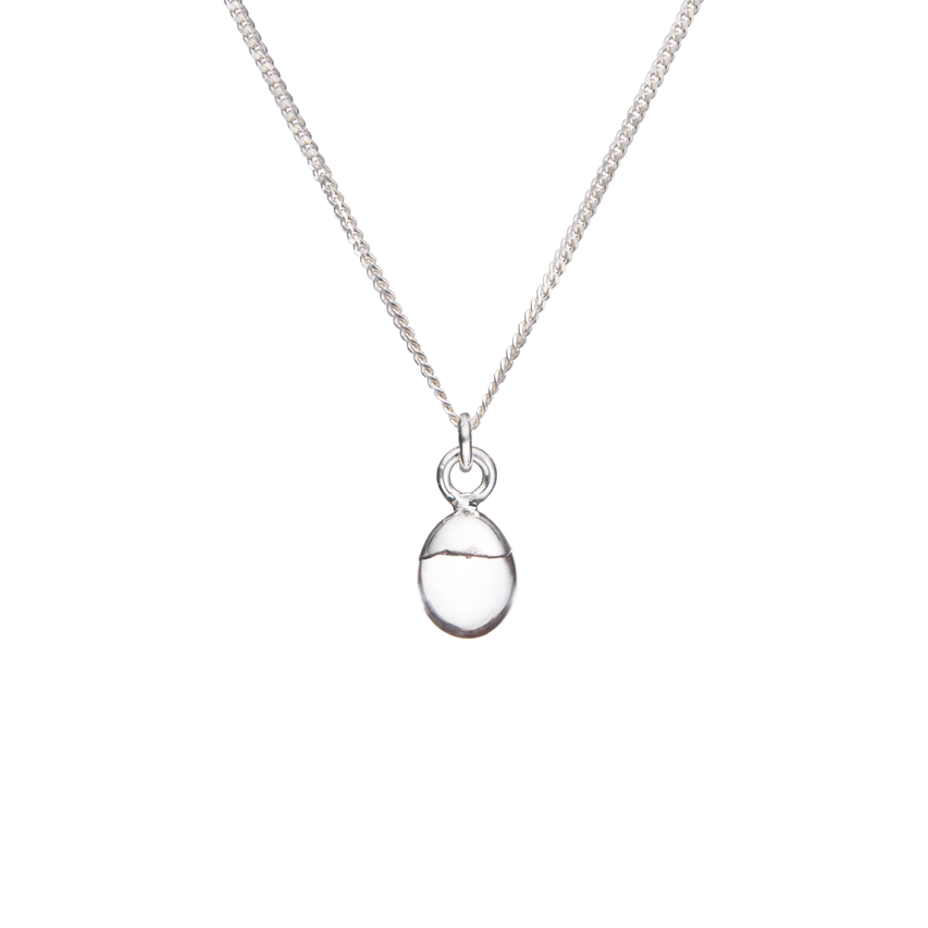 Tiny Tumbled Gemstone Necklace - Silver - Quartz (Healing) - Decadorn