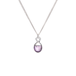 February Birthstone, Amethyst Necklace, Tiny Tumbled, Silver | Decadorn
