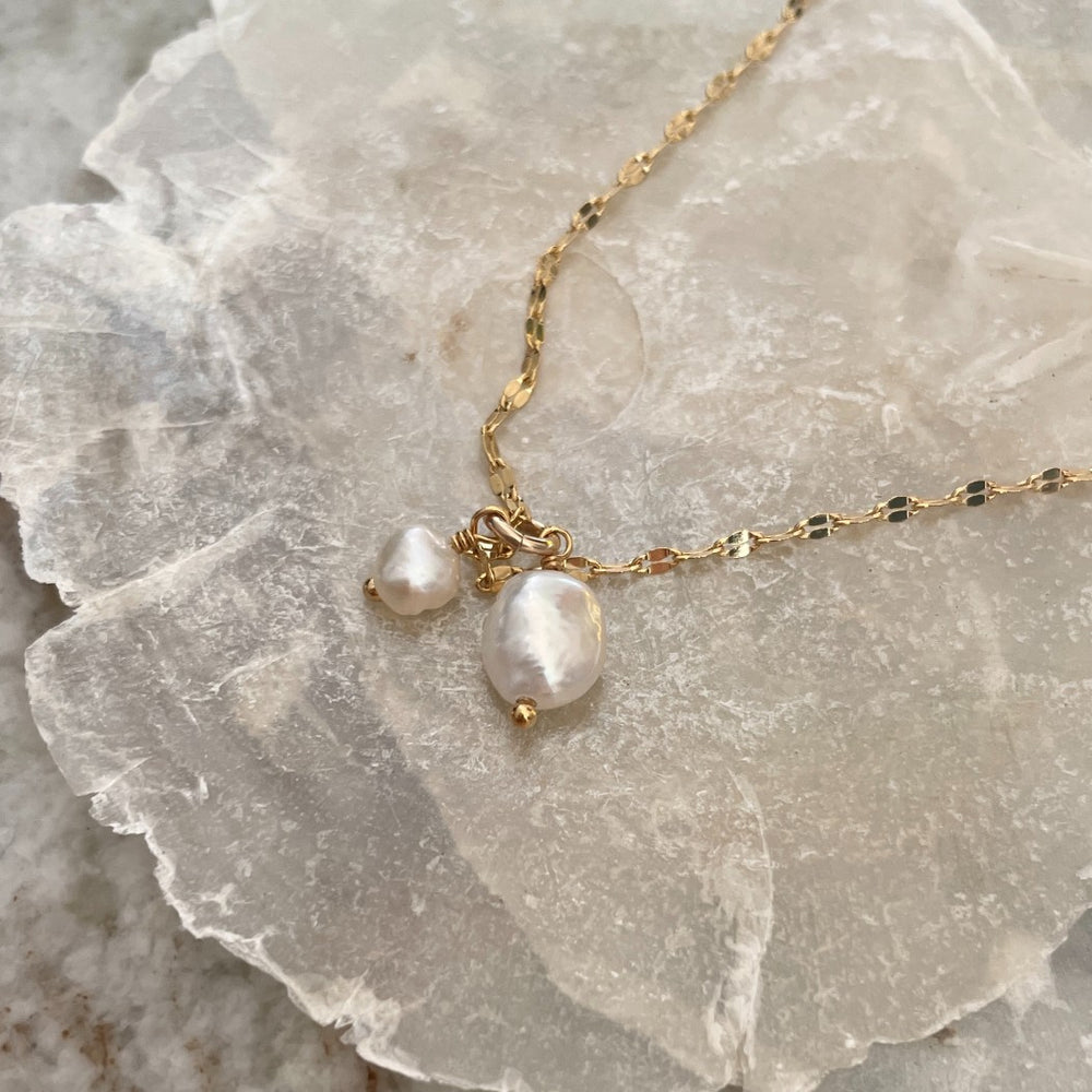 Limited Edition 'Mum & Me' Duo Pearl Necklace (Gold Plated)