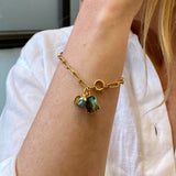 Labradorite Gem Slice Triple Chunky Chain Bracelet | Adventure (Gold Plated)