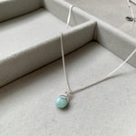 Tiny Tumbled Gemstone Necklace - Silver - Amazonite (Confidence) - Decadorn