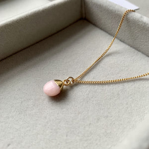 Tiny Tumbled Gemstone Necklace - Pink Opal (Hope and Love) - Decadorn