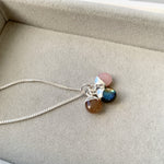 Tiny Tumbled Triple Necklace - Silver - New Beginnings, Adventure and Hope - Decadorn