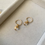 Tiny Tumbled Gemstone Hoop Earrings - Quartz (Healing) - Decadorn