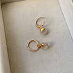 Tiny Tumbled Gemstone Hoop Earrings - Rose Quartz (Love) - Decadorn