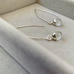 Quartz Tiny Tumbled Dropper Earrings | Healing (Silver) ) | Decadorn