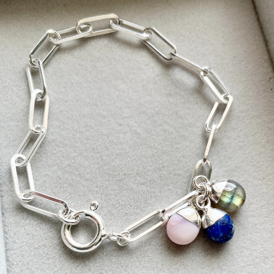Create Your Own | Stones With Meaning Bracelet - Tiny Tumbled (Silver)